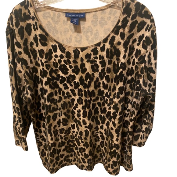 🎈🎈SOLD 🎈🎈KAREN SCOTT animal print top - Picture 4 of 8